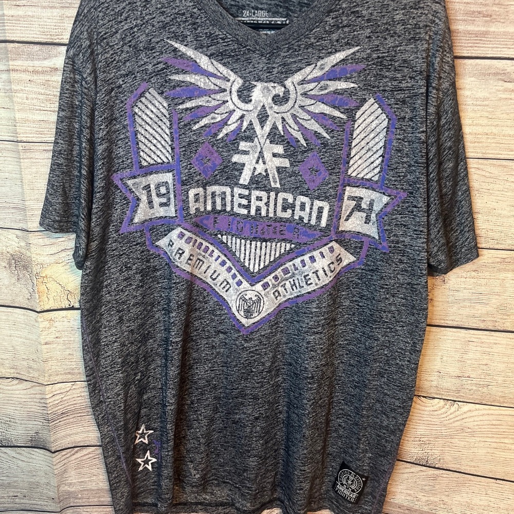 Men's American Fighter T-shirt XXL V-Neck